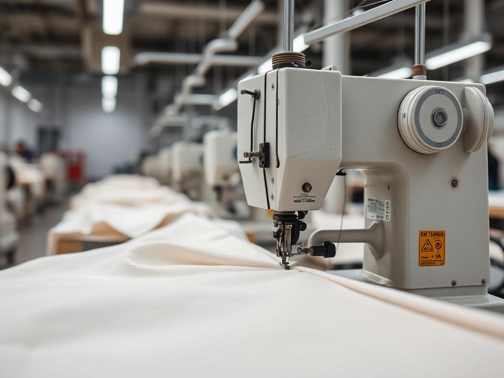 Costura reforçada em máquina industrial